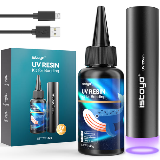 Rechargeable UV flashlight for fast curing of resins