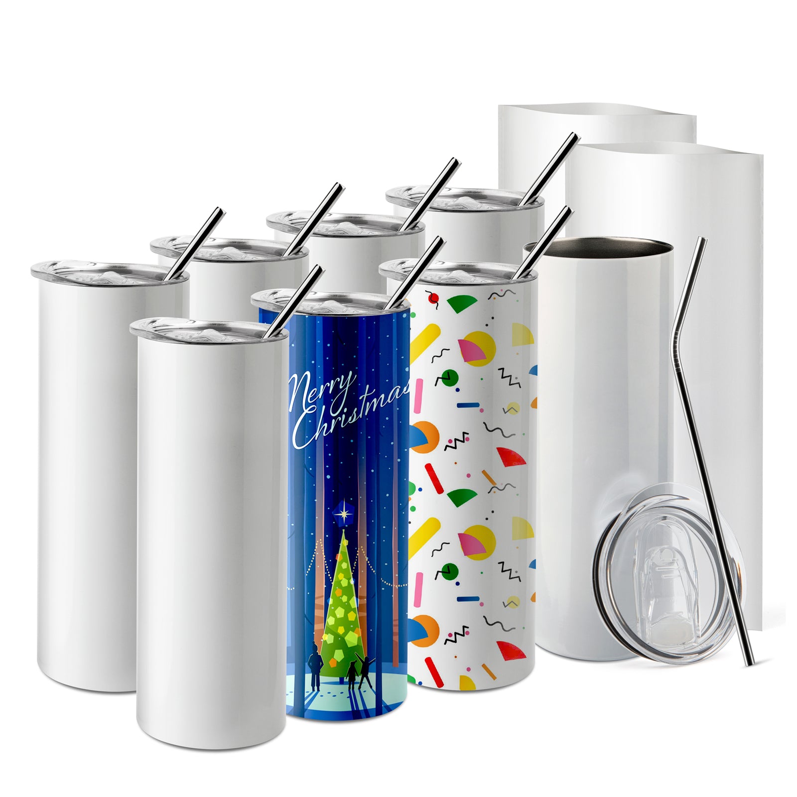 Premium 20 oz Skinny Sublimation Tumbler – Blank Sublimation Mugs