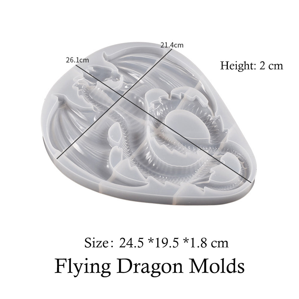 2 Pieces Flying Dragon Silicone Mold Cute Dragon Fondant Mold