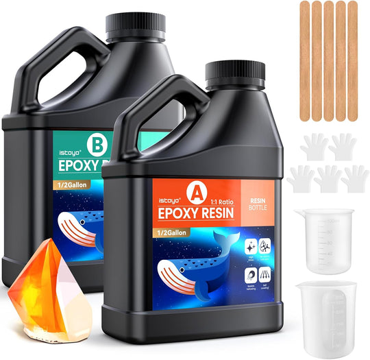 ISTOYO Epoxy Resin Kit, 1 Gallon/4L, Crystal Clear & Bubble Free Resin Set